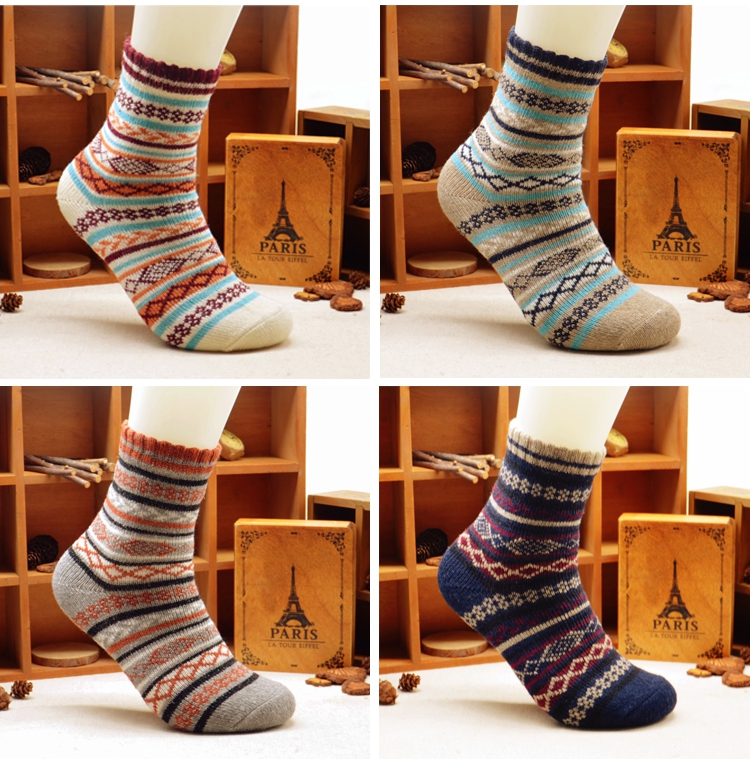 Vớ len thỏ nam mùa thu và mùa đông dày ấm áp trong vớ vớ cotton vớ nam vớ cashmere vớ siêu dày thỏ lông tất lười