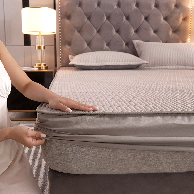 Thai natural latex bed Ogasawara single-piece full cotton bed cover pure cotton anti-slip fixed Simone bed cushion protective sheath Custom