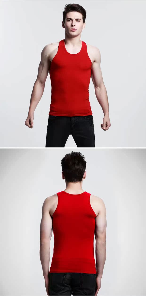 Vest nam Modal XL cotton Kiểu dáng thể thao bó sát bó sát phần mỏng chạm đáy áo mùa hè - Áo vest cotton áo phao lông vũ
