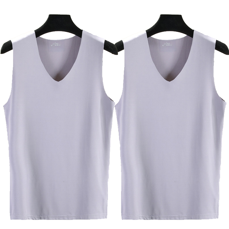 Đánh dấu vest nam dây băng V cổ áo-sửa chữa ediphon kiểu mùa hè không tay T-shirt chặt chẽ đàn hồi tập thể dục rộng vai đáy T-shirt