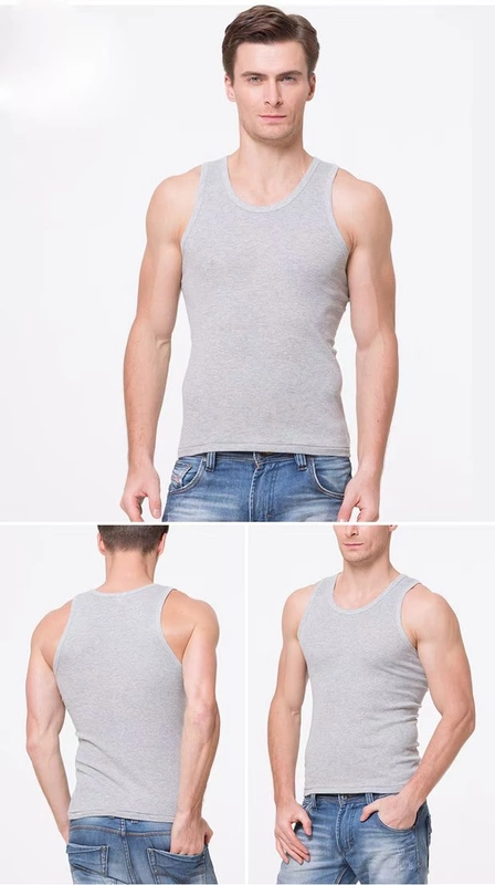 Vest nam Modal XL cotton Kiểu dáng thể thao bó sát bó sát phần mỏng chạm đáy áo mùa hè - Áo vest cotton ao ghi le
