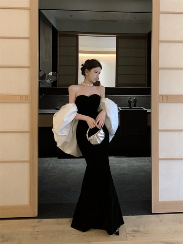 Модный черный бюстгальтер-топ, вечернее платье для невесты