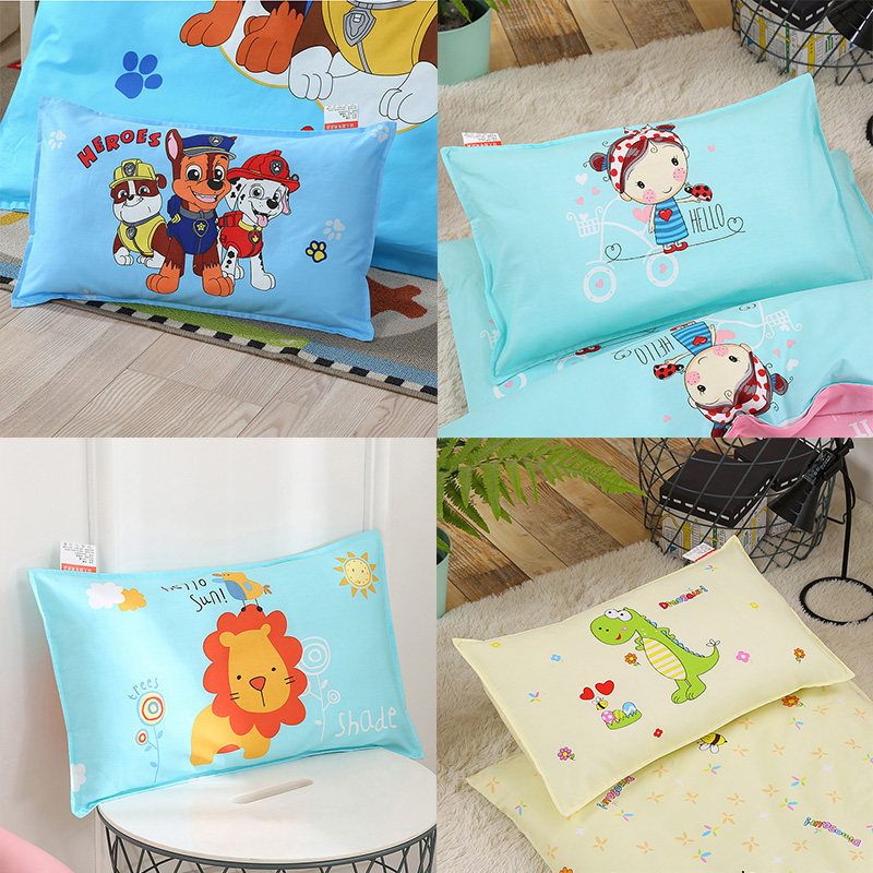 Child Pillow 1-3-6 Year Old Kindergarten Small Pillow Baby Baby Pure Cotton Cartoon Pillowcase Pillow Core 30 * 50 Seasons