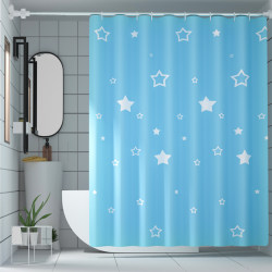 Bathroom Waterproof Shower Curtain Cloth Punch-Free Shower Curtain Set Bathroom Water-Blocking Thickeneded Warm Door Curtain Window Hanging Curtain