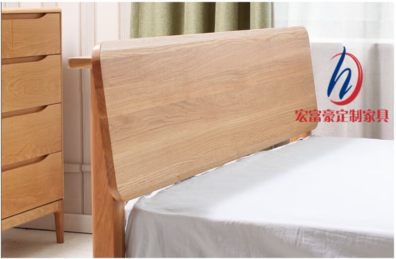 Tùy chỉnh Bắc Âu Gỗ nguyên chất nhập khẩu giường đôi gỗ sồi Nội thất phòng ngủ hiện đại đơn giản - Nội thất khách sạn mẫu kệ tivi đẹp