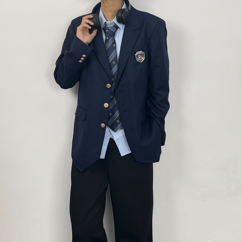Original Dk Japanese-Style Uniform Spring and Autumn Long Navy Blue Suit Jacket Men's Student Top Suit Trousers