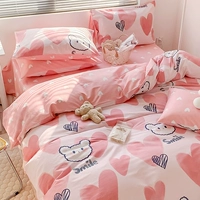 Розовый медведь Олл [100%вся хлопчатобумажная ткань]