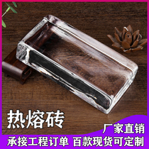 Glass brick transparent square solid color custom glass screen White partition wall Crystal brick landscape wall curtain wall