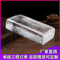 Fish scale hot melt brick glass brick transparent square glass partition wall Crystal brick bar light transmission curtain wall landscape wall