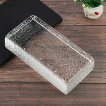 Hot melt brick fish scale texture glass brick transparent square glass partition wall Crystal brick bar light transmission curtain wall