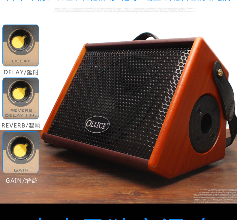 Loa guitar Ollis sạc Bluetooth di động ngoài trời gỗ dân gian hộp đàn piano chơi âm thanh hát - Loa loa am thanh hoi truong