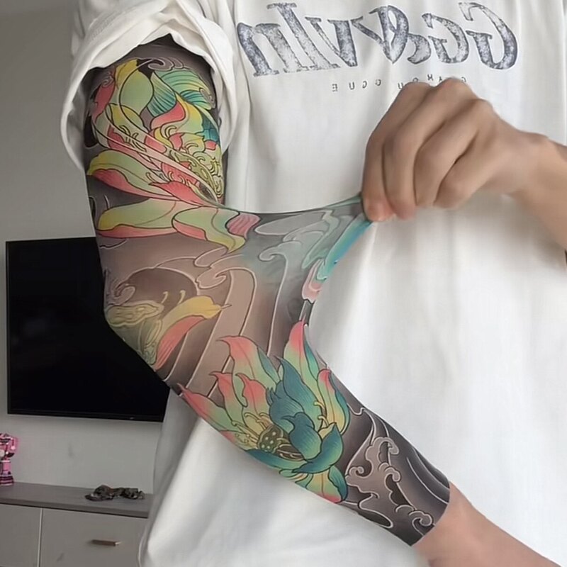 Floral Arm Ice Sleeves 2026 New Seamless Ultra-Thin Tattoo Sleeves Men's Sun Protection Tattoo Cycling Arm Guards Driving Sleeves Floral Arm Ice Sleeves 2026 New Seamless Ultra-Thin Tattoo Sleeves Men's Sun Protection Tattoo Cycling Arm Guards Driving Sleeves
