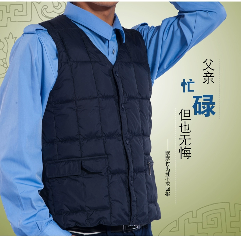 Áo vest cotton trung niên và cũ giản dị mùa đông lạnh lùng cha tải cotton vai mùa thu và mùa đông vest nam vest bông áo ba lổ