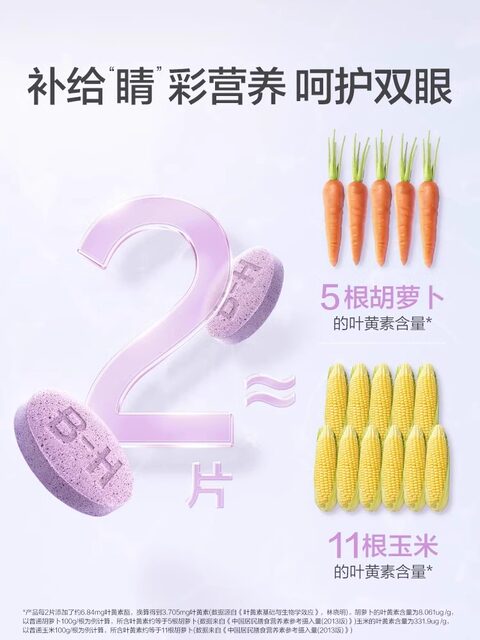 3 bottles of combination pack Tomson By-Health Blueberry Lutein Candy Tablets 60 tablets for adults, children and teenagers eyes genuine