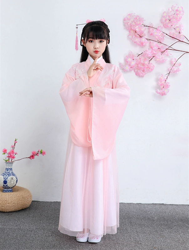 Ngày thiếu nhi Guzheng Trang phục Hanfu Cô gái Trang phục Siêu Tiên Váy của phụ nữ Phong cách Trung Quốc Trang phục Hoàng gia Quần áo cổ - Trang phục