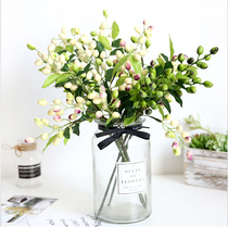 Artificial olive branch branch Olive leaf green plant wall accessories with grass Wedding photography props Table fake flower