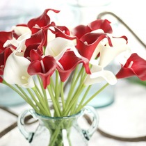 Simulation calla decorative flower PU flower living room desk decoration floral art fake flower silk flower 20 branches
