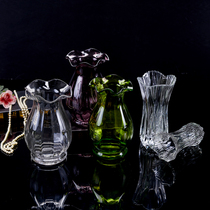 European style Transparent glass Ruffle wave mouth vase Hydroponic vase Table decoration flower vase Special offer