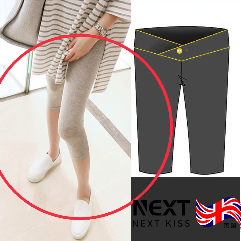 Pregnant Woman Inner Hitch Pants Seven Pants Summer Thin pregnant woman Pants Summer Low Waist Pure Cotton Shorts 100 Hitch Casual Safety Pants