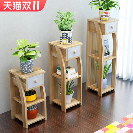 Living Room Interior Wooden Floor Balcony Showy Flower Shelves Fleshy Green Dill Flower Pots Home