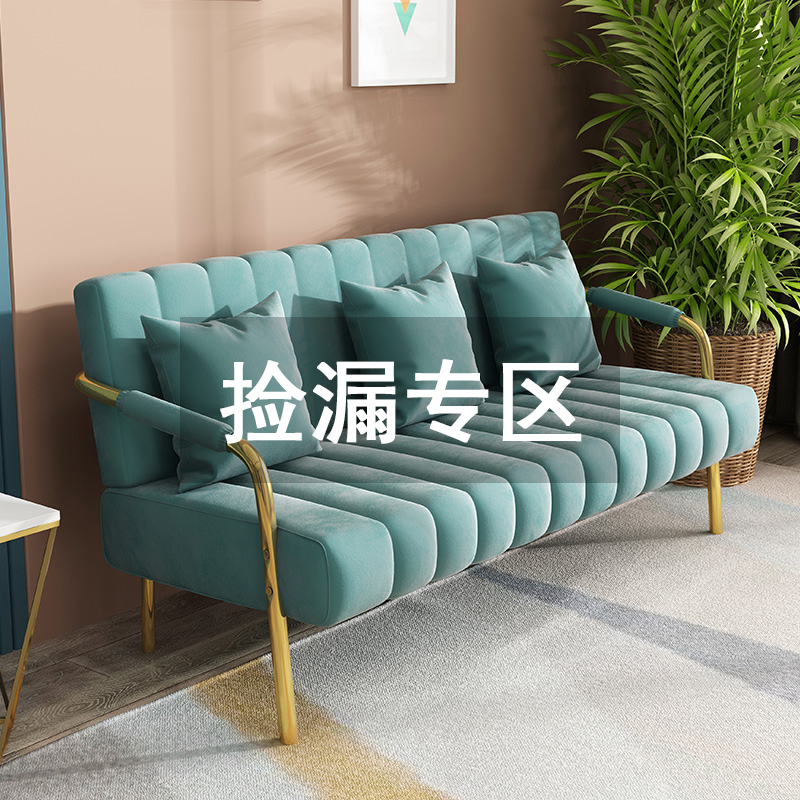 Nordic sofa small apartment living room modern minimalist light luxury single and double clothing store rental room lazy fabric sofa