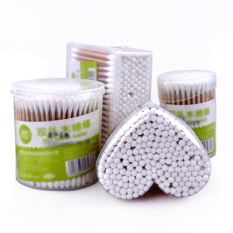 Livmaid 500 good quality wood stick cleaning cotton stick makeup holdout double head sanitary cotton stick holdout cotton stick