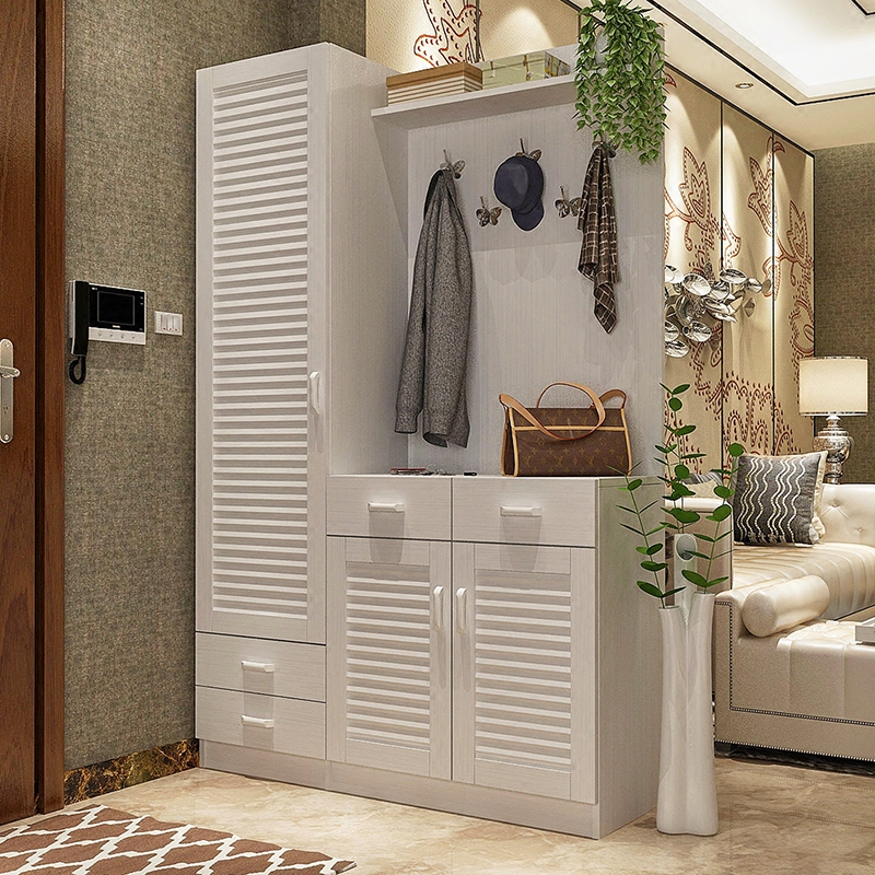 Shoe cabinet modern minimalist Shutter Door Hall Hung Hanger Living-room Compartment Containing Cabinet Cloister Hood Cabinet Full Body Mirror Genguan
