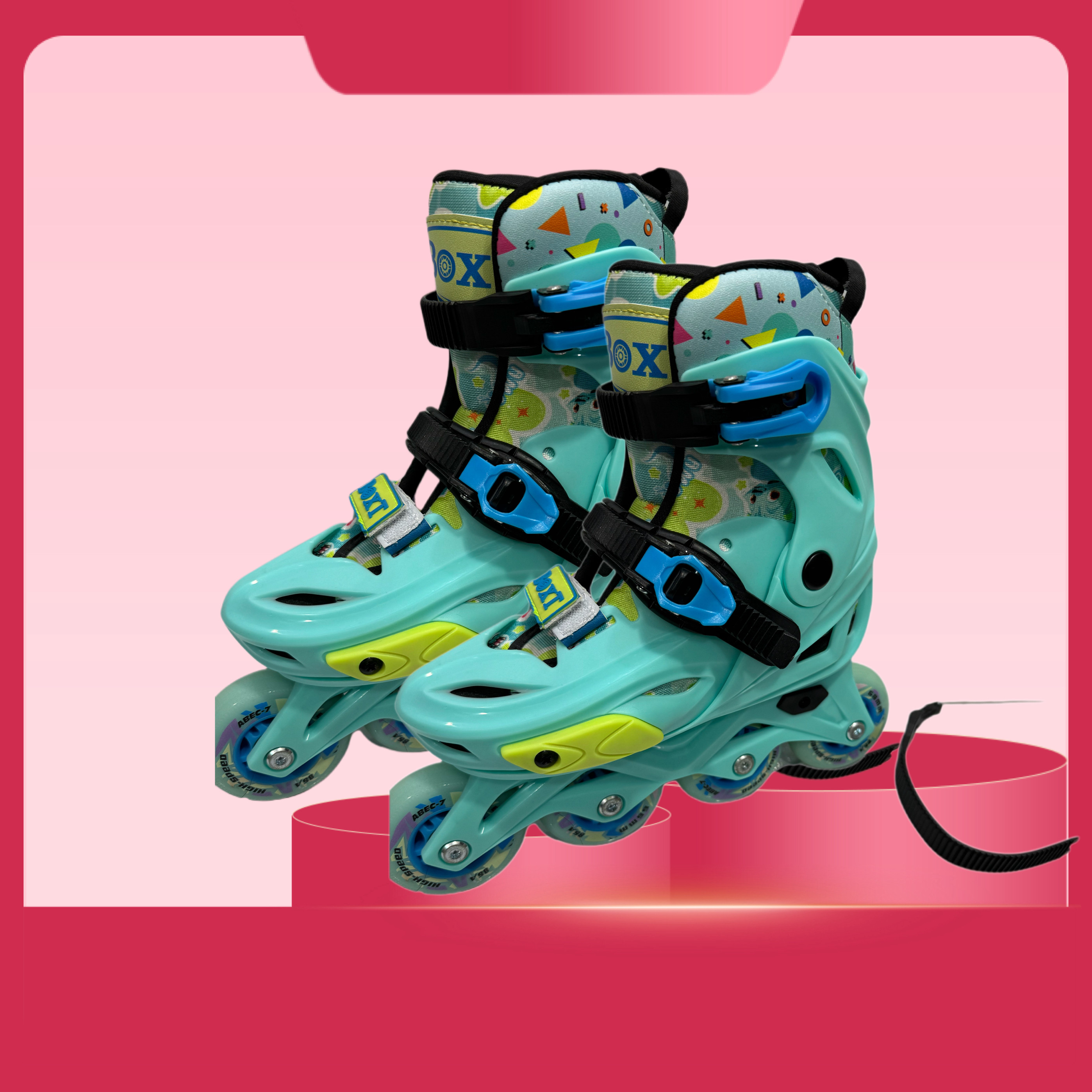 Роликовые коньки для детей 波斯特boxt轮滑鞋俱乐部培训班专业男女儿童旱冰鞋可调锁轮专业轮 DLS