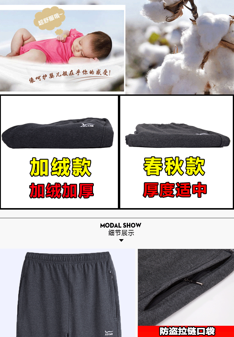 Mùa thu và mùa đông mẫu quần thể thao trung niên nam cộng với nhung dày cotton co giãn thường xuyên quần dài thể thao lỏng lẻo quần tây nam đẹp