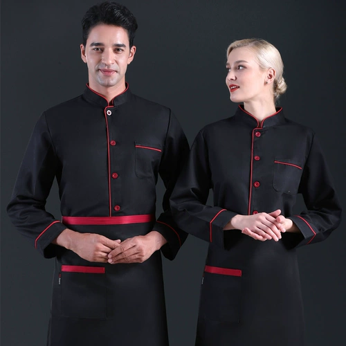 Одежда шеф-повара мужская длинная рукава осенняя и зимняя одежда отель для барбекю отель китайский ресторан столовая кухонная одежда Женщины