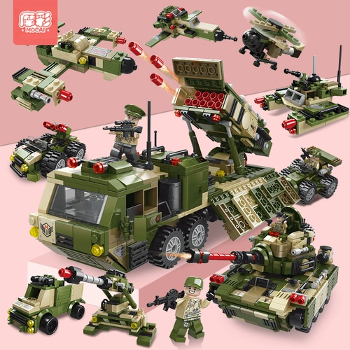 Конструктор, игрушка для мальчиков, интеллектуальный самолет, танк, мелкие частицы