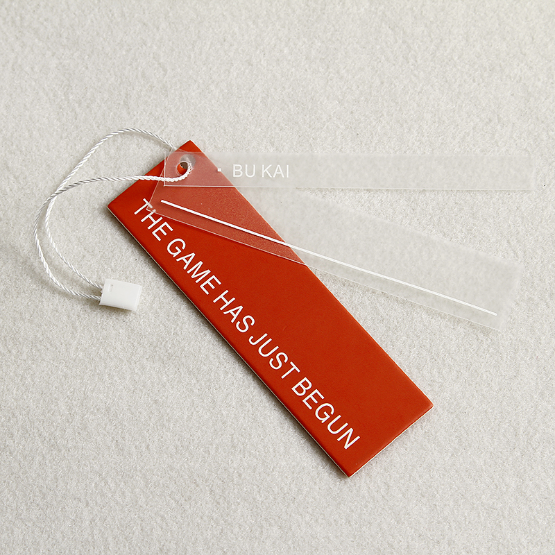 Suspension set to be made for men and women clothes-listed design made transparent frosted label customized upscale hanging tag