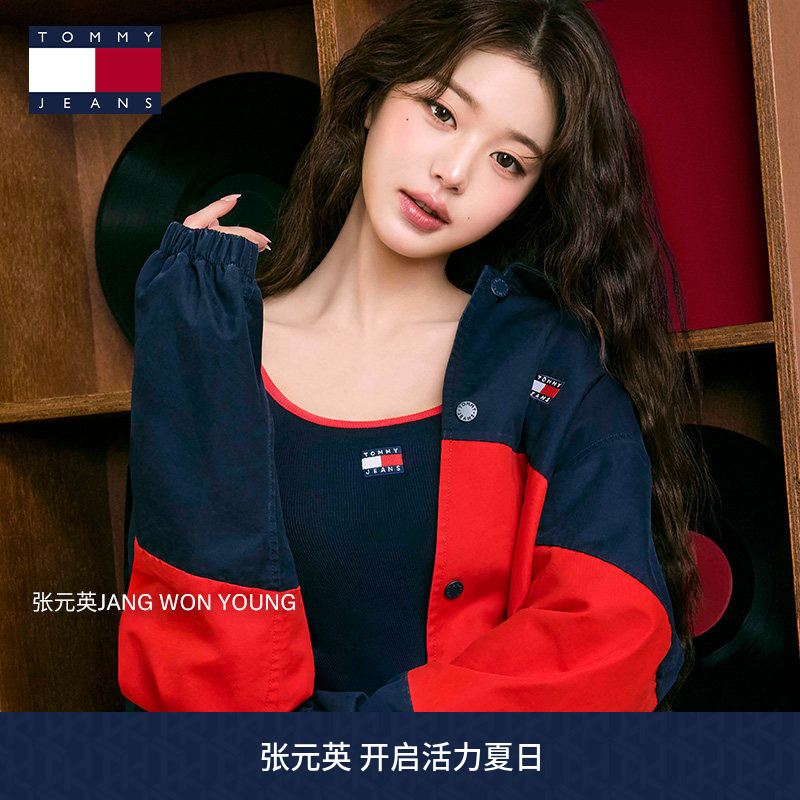 [Same Style as Zhang Yuanying] Tommy26 Spring and Summer Men's and Women's American Casual Color-Blocking Coach-Style Loose Shirt Jacket