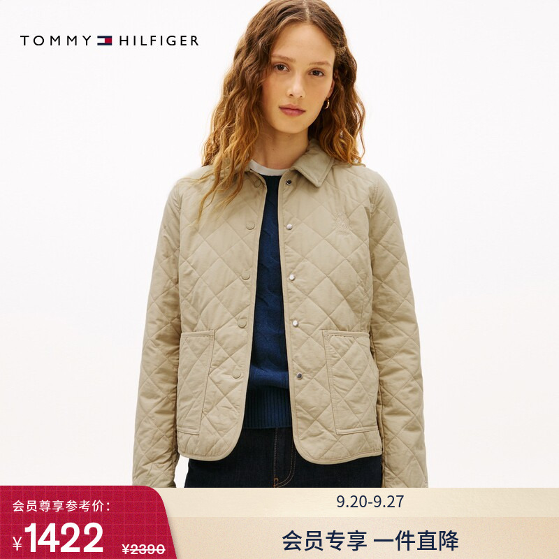 Tommy Autumn and Winter Women's Corduroy Lapel Retro Casual Work Clothing Lightweight Quilted Slim Fit Cotton Jacket