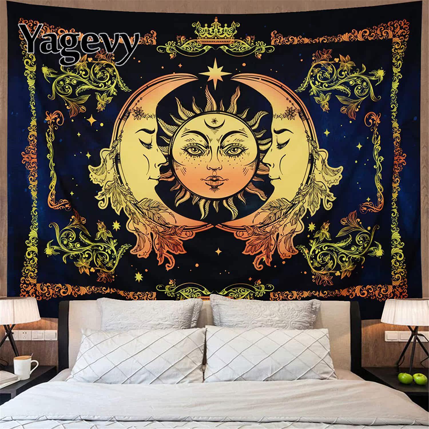 товар из китая 太阳民族风挂布印度曼陀罗东南亚家居布艺床单桌布壁挂曼达拉挂毯 Yagevy