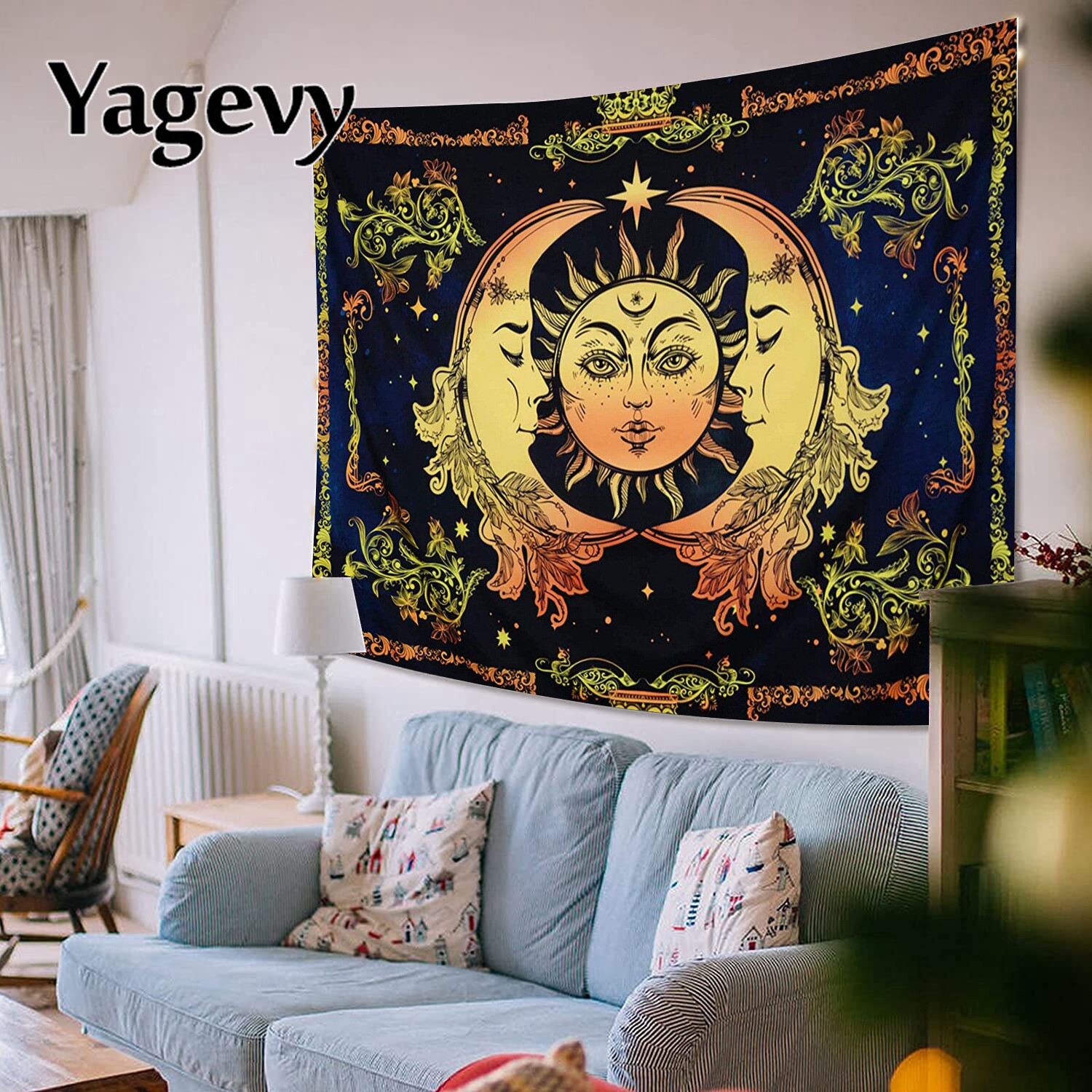 товар из китая 太阳民族风挂布印度曼陀罗东南亚家居布艺床单桌布壁挂曼达拉挂毯 Yagevy