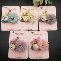 Son Ensemble Princess Small Flower Hair Clip Daily 100 Hitch Little Fresh Head Decoration Flowers Children Cute Hair Accessories Pink Side Clip Dance