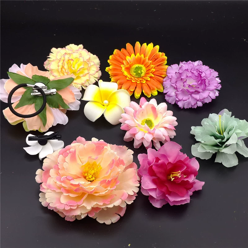 Hàn Quốc Frangipani Kẹp tóc bên clip Hoa mặt trời Dahlia Gerbera Head Hoa Phụ kiện tóc Hoa Peony Trâm Mũ - Trâm cài hoa cài áo