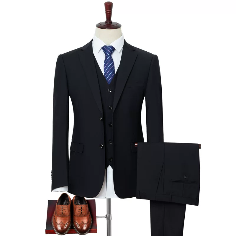 Men's set, classic suit jacket, slim fit, for students