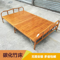 Bamboo bed folding bed sheet bed lunch break home office 1 meter 1 2 meter adult rental room simple board cooling bed