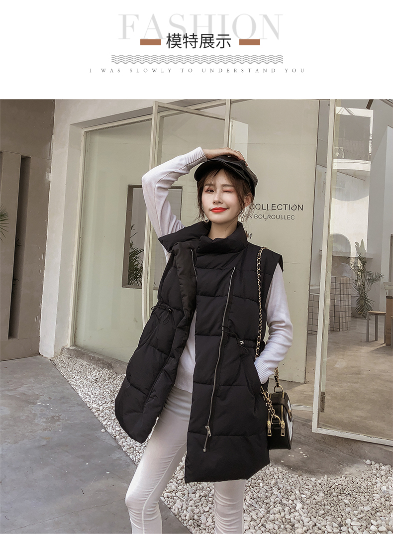 Áo vest nữ cotton dài mùa đông 2018 phiên bản mới của Hàn Quốc hoang dã chic down áo len giảm eo áo khoác nữ hàn quốc
