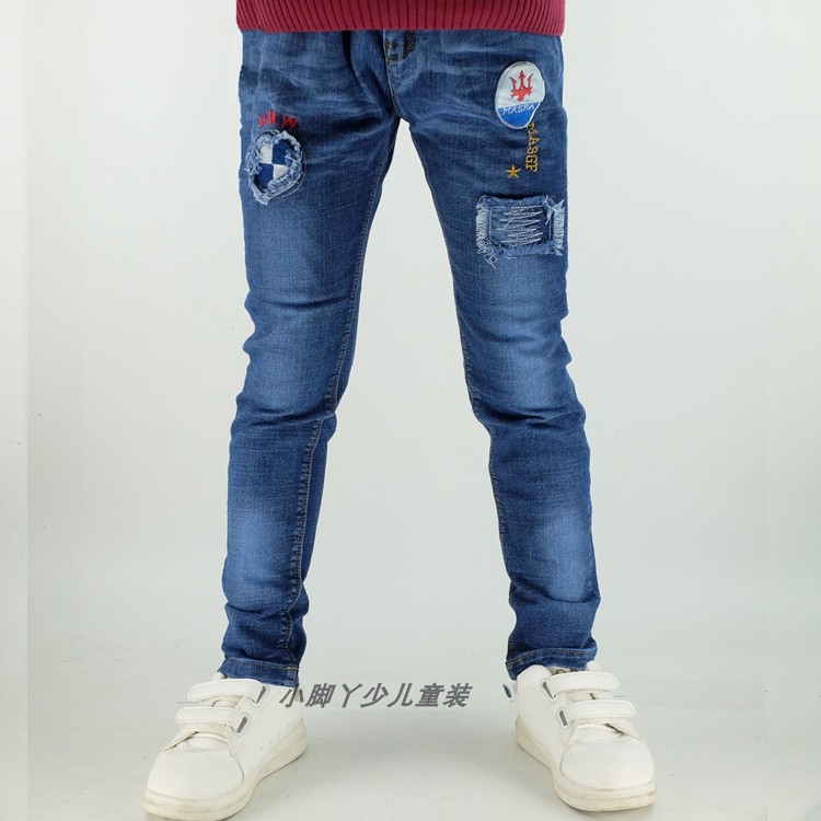 Childrens Jeans 2019 mùa xuân và mùa thu mới Childrens Quần Trong quần Big Kids Version Hàn Quốc nam Quần Casual Tide.