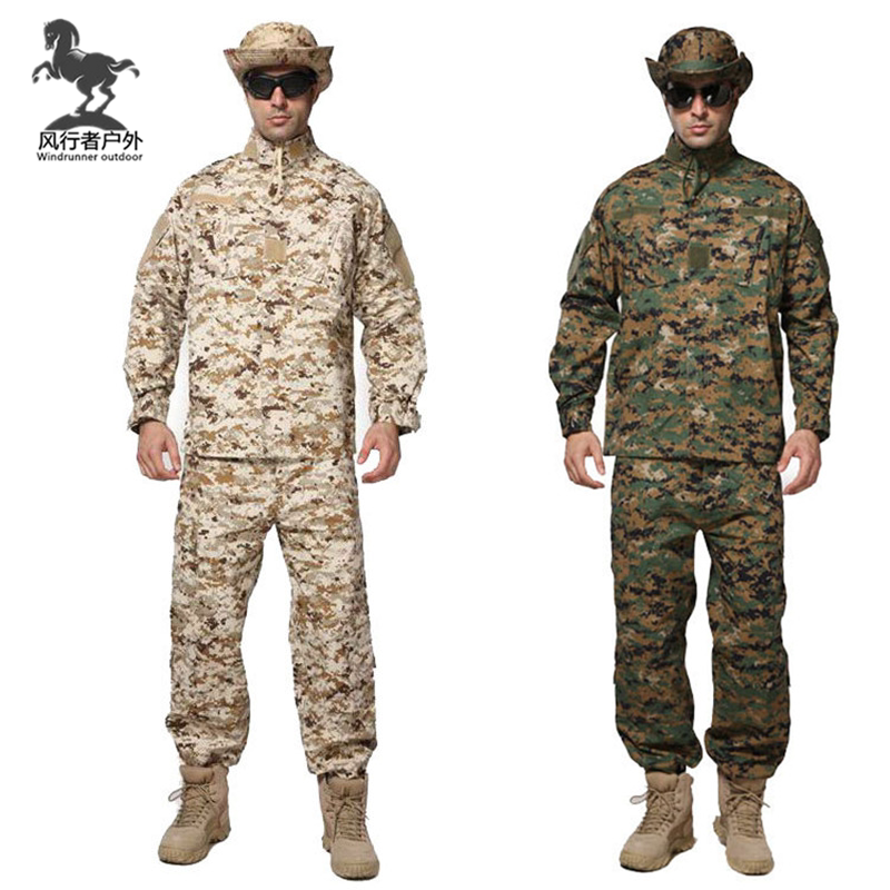 American soldier digital camouflage tactical suit outdoor military fan CS field loose wear-resistant combat suit security suit