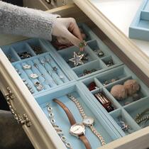 Jewelry storage box compartment flannel earrings hairpin earrings tidying up combination drawer inner finishing box jewelry box