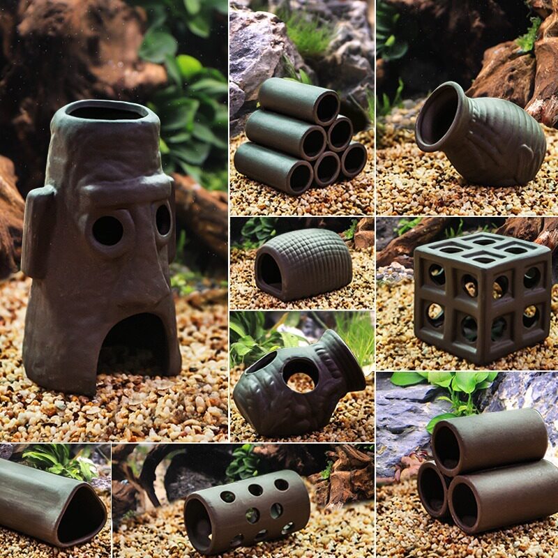 Small Fish Shelter From House Spawning Cave Shrimp Nest Holed in Deformed Cave Fish Production Pebble Cave Shrimp Tank Fish Tank Breeding Jar Snapper