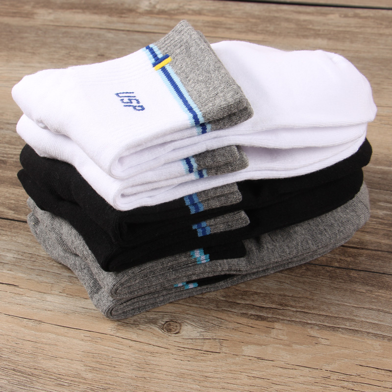 Vớ nam vớ cotton thể thao vớ ẩm ướt không hôi thối chân mùa xuân và mùa thu mùa đông cotton vớ nam chạy vớ thường tất cổ cao hàn quốc
