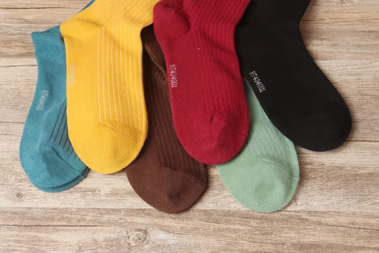 Cô mùa thu và mùa đông nấm đôi kim trong ống cotton vớ cotton cotton dày ấm đôi tất của phụ nữ ở eo dài không bị hôi chân vớ da