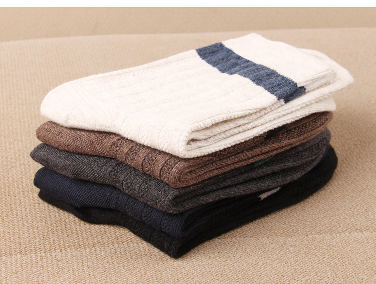 5 đôi tất nam dày lên trong ống tất nam không phai màu thời trang trẻ mùa thu và vớ mùa đông cotton ấm áp eo tất lười