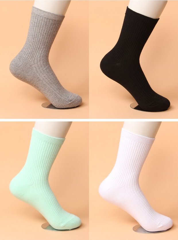 Vớ nữ mùa thu và mùa đông cotton thoáng khí khử mùi thấm mồ hôi cotton Nhật Bản màu kẹo ống vớ rắn màu nữ vớ cotton tất adidas