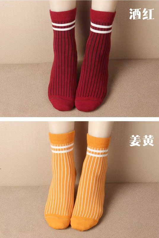 Vớ nữ bằng vải cotton mùa thu và mùa đông trong ống cotton vớ khử mùi cotton thể thao thoáng khí tất nữ trong đoạn văn dài của phụ nữ